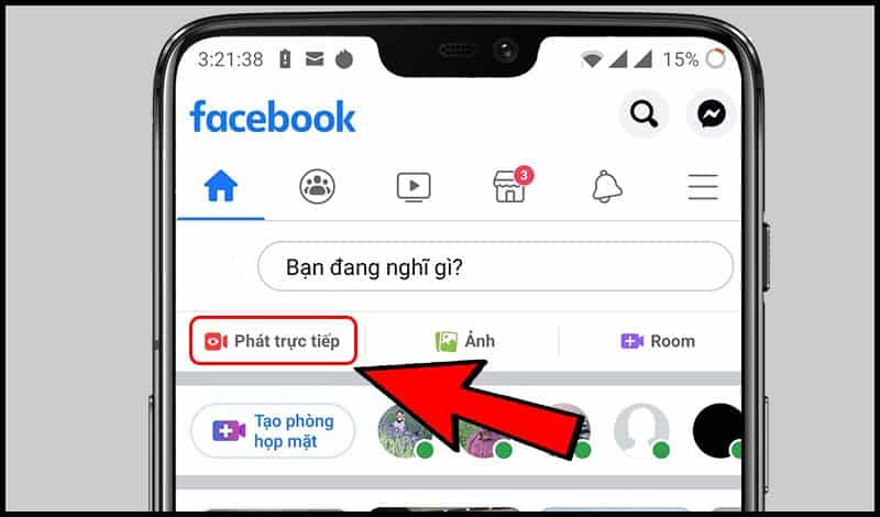 bạn chọn mục phát trực tiếp