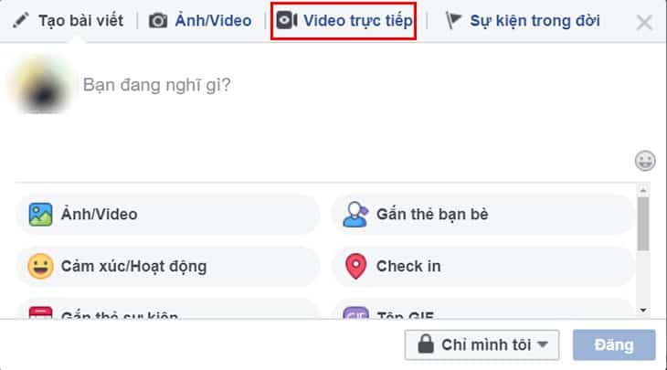 bạn chon mục video trực tiếp